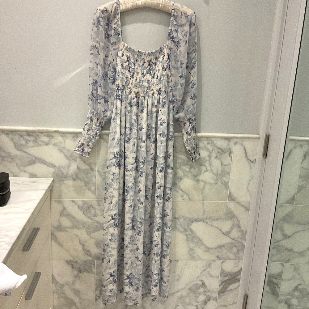 Hill House Home Grace Georgette Pressed Flower Maxi Nap Dress